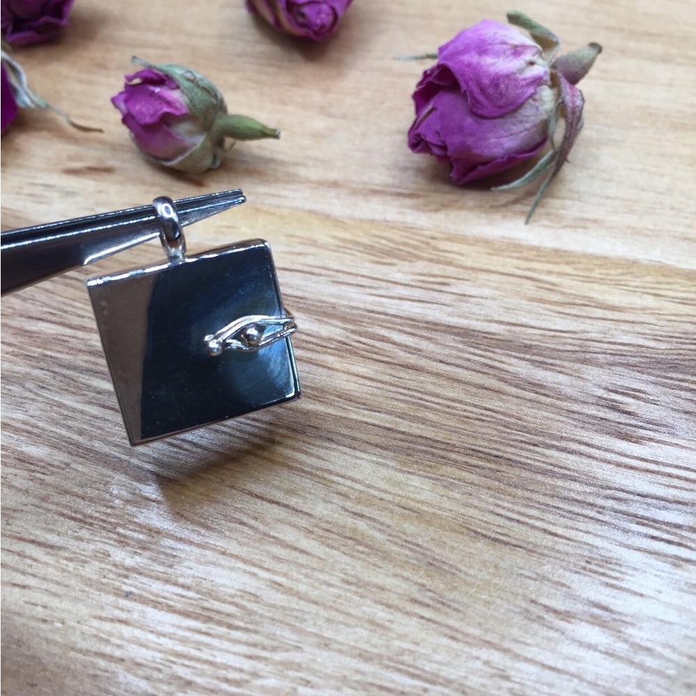 Silver message box pendant